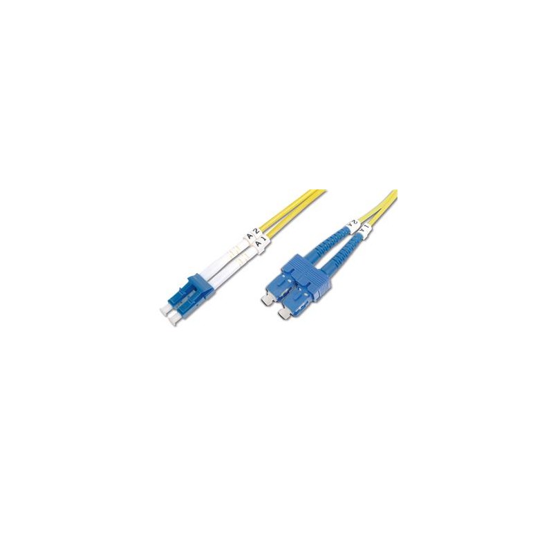 DIGITUS Fiber Optic Patch Cord, LC to SC Singlemode 09/125 µ, Duplex Length 1m