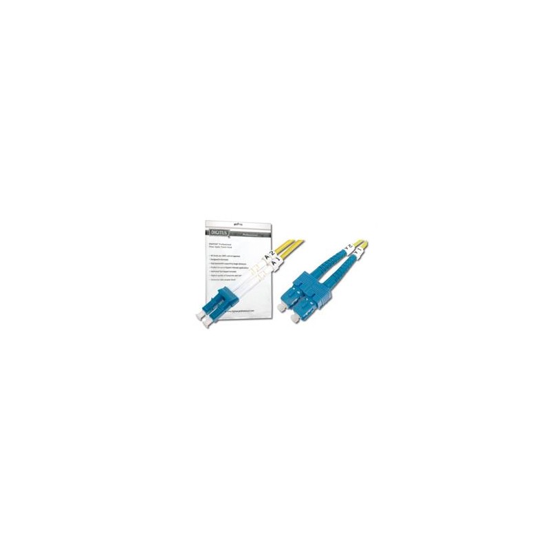 DIGITUS Fiber Optic Patch Cord, LC to SC Singlemode 09/125 µ, Duplex Length 2m