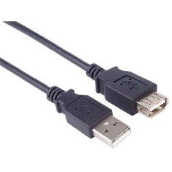 PremiumCord USB 2.0 kabel prodlužovací, A-A, 5m černá