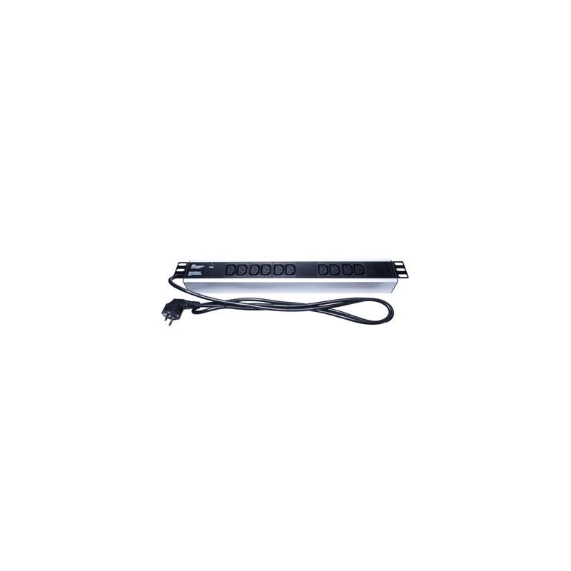 PremiumCord Panel napájecí do 19" racku 1.5U, 10xIEC (C13), 2m kabel