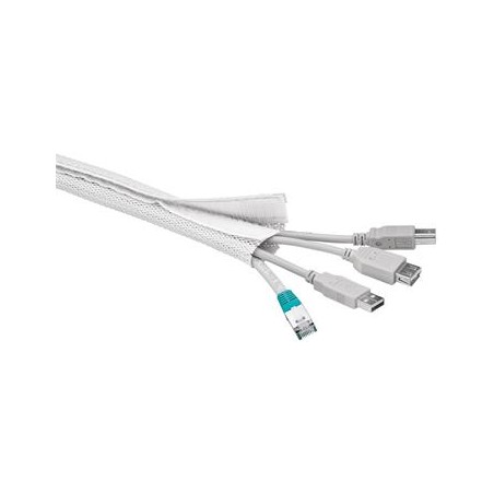 goobay Pás na svazování kabelů, suchý zip, délka 1.80m a šířka 2-4cm, bílá barva