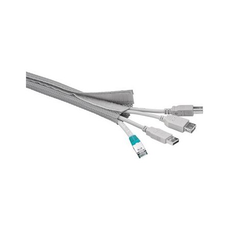 goobay Pás na svazování kabelů, suchý zip, délka 1.80m a šířka 2-4cm, stříbrná barva