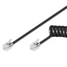 PremiumCord Kabel telefonní sluchátkový kroucený 4 žíly 7m - černý