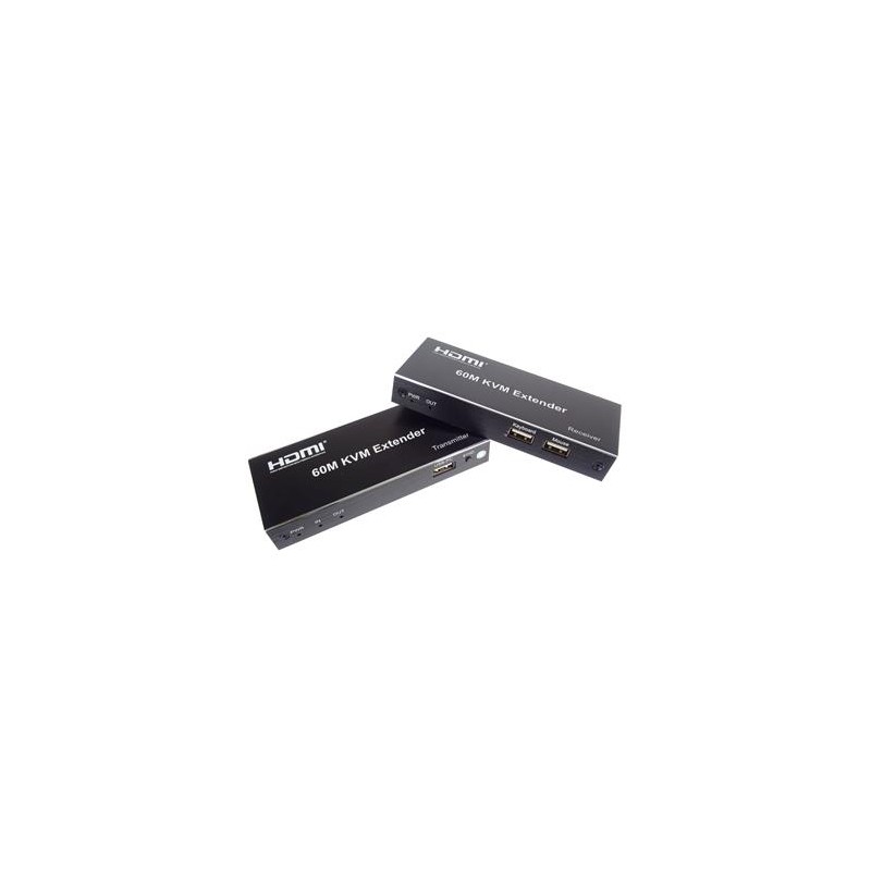 PremiumCord HDMI KVM extender s 2xUSB na 60m s audiem přes jeden kabel Cat5/6