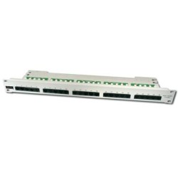 DIGITUS CAT3 ISDN patch panel,nestíněný, 25-port RJ45, 8P4C, LSA,1U,Rack Mount,šedá, RAL 7035