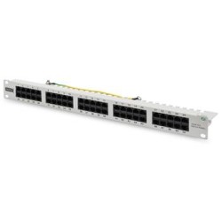 DIGITUS CAT3 ISDN patch panel,nestíněný, 50-port RJ45, 8P4C, LSA,1U,Rack Mount,šedá, RAL 7035