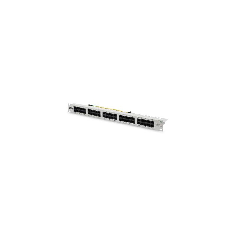 DIGITUS CAT3 ISDN patch panel,nestíněný, 50-port RJ45, 8P4C, LSA,1U,Rack Mount,šedá, RAL 7035