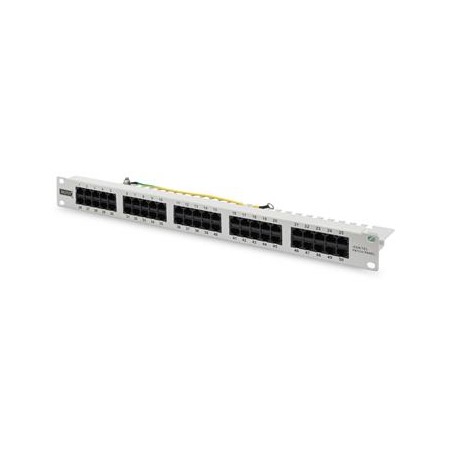 DIGITUS CAT3 ISDN patch panel,nestíněný, 50-port RJ45, 8P4C, LSA,1U,Rack Mount,šedá, RAL 7035