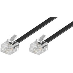PremiumCord Kabel telefonní rovný 6P4C plug - 6P4C plug 6m - černý