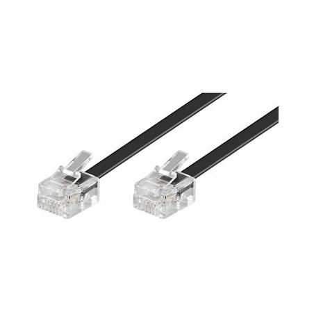 PremiumCord Kabel telefonní rovný 6P4C plug - 6P4C plug 6m - černý