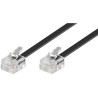 PremiumCord Kabel telefonní rovný 6P4C plug - 6P4C plug 6m - černý