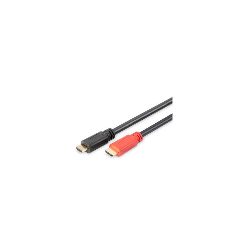 DIGITUS HDMI 3D propojovací kabel s integrovaným zesilovačem,40m, AWG24, 2x stínění, M/M, UL, zlacené konektory, černý