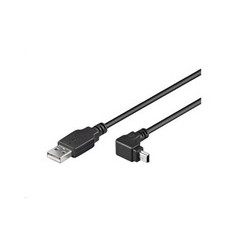 PREMIUMCORD Kabel USB 2.0 A-Mini B (5pin) propojovací, úhlový 1,8m