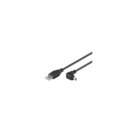 PREMIUMCORD Kabel USB 2.0 A-Mini B (5pin) propojovací, úhlový 1,8m