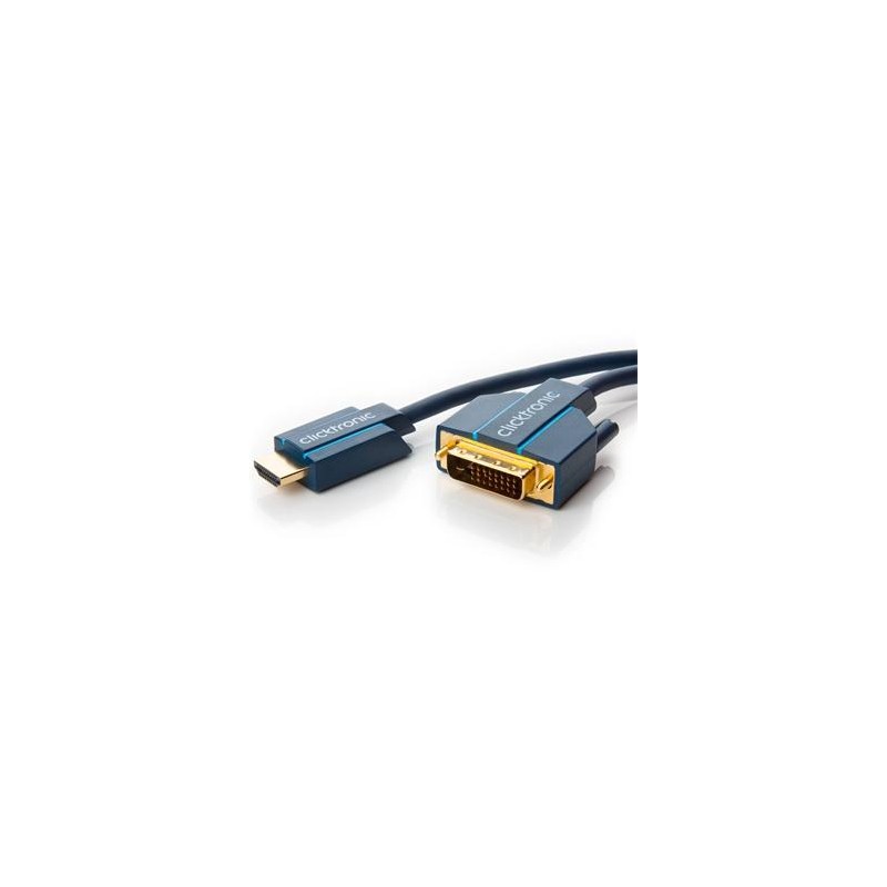 ClickTronic HQ OFC kabel HDMI male DVI-D male (24+1), zlacené, 20m