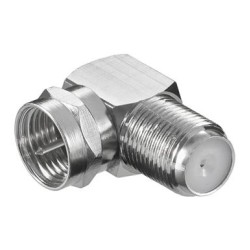 PremiumCord Adaptér F male - F female, 90° zahnutý