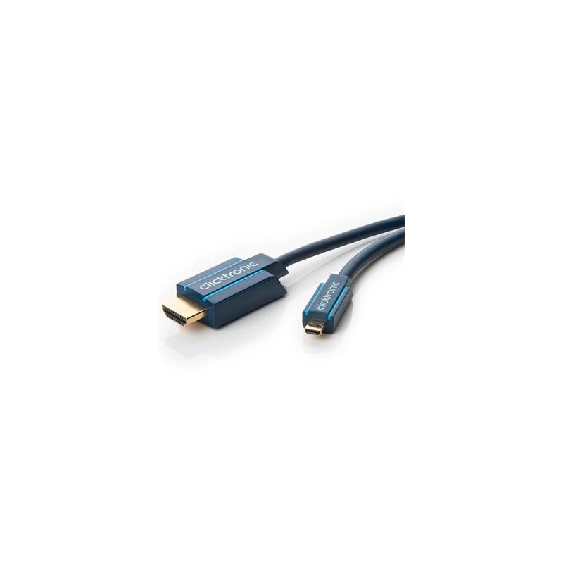 ClickTronic HQ OFC HDMI micro HDMI, zlacené, HDMI HighSpeed with Ethernet 5m