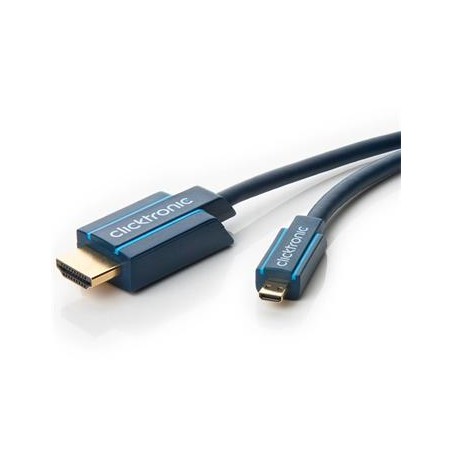 ClickTronic HQ OFC HDMI micro HDMI, zlacené, HDMI HighSpeed with Ethernet 5m