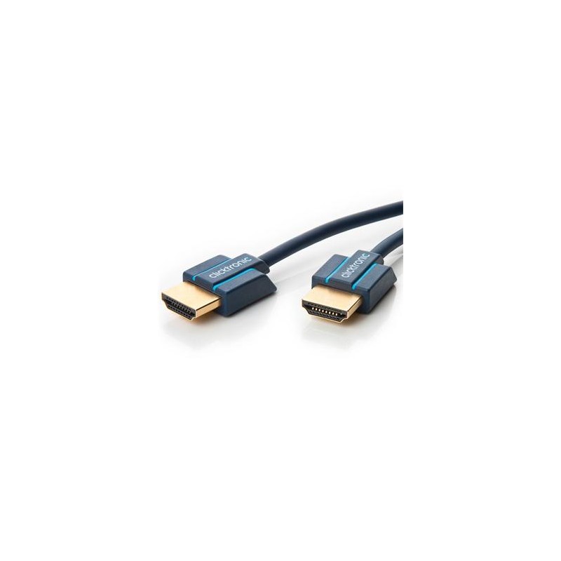 ClickTronic HQ OFC kabel HDMI High Speed s Ethernetem, zlacené, tenký kabel 3D, 3m