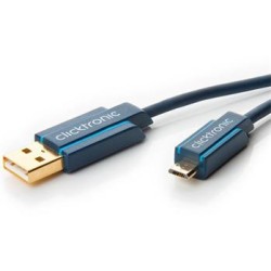 ClickTronic HQ OFC USB2.0 kabel, A-B micro, zlacené konektory, 0,5m