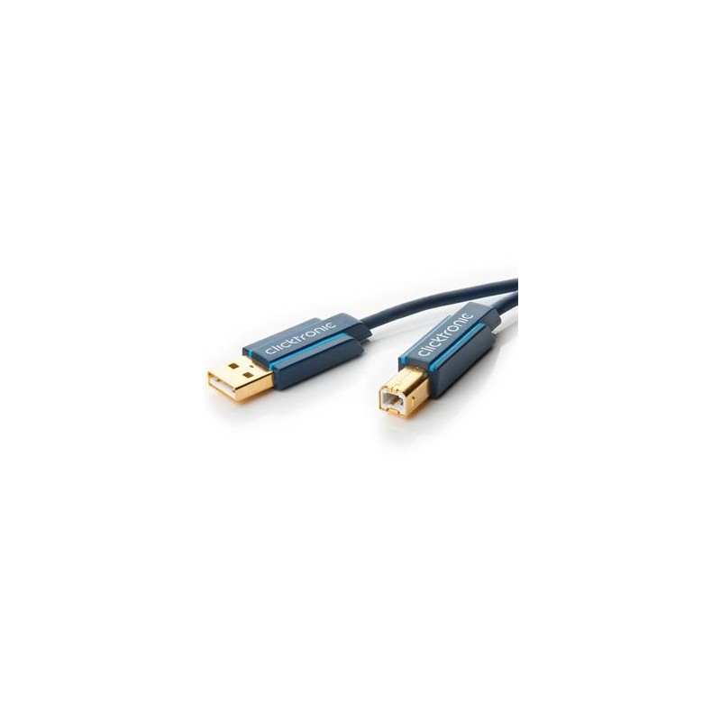 ClickTronic HQ OFC USB2.0 kabel, A-B, zlacené konektory, 3m