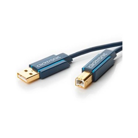 ClickTronic HQ OFC USB2.0 kabel, A-B, zlacené konektory, 3m