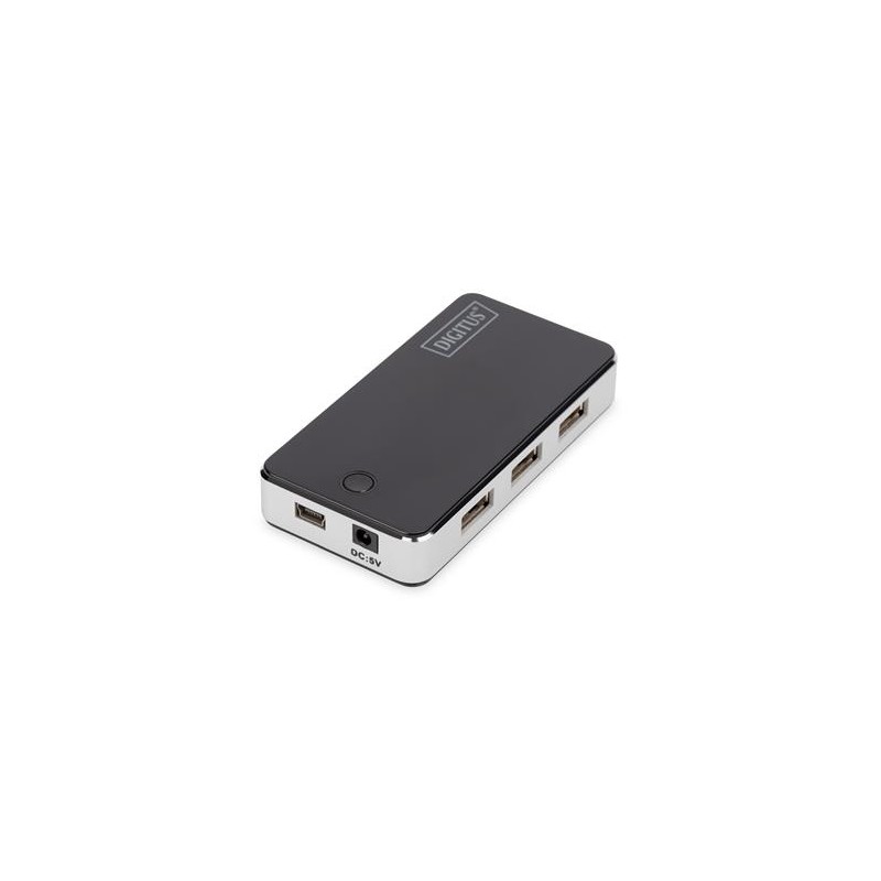 DIGITUS USB 2.0 7-Port Hub s napájecím adaptérem 5V/3.5A černý