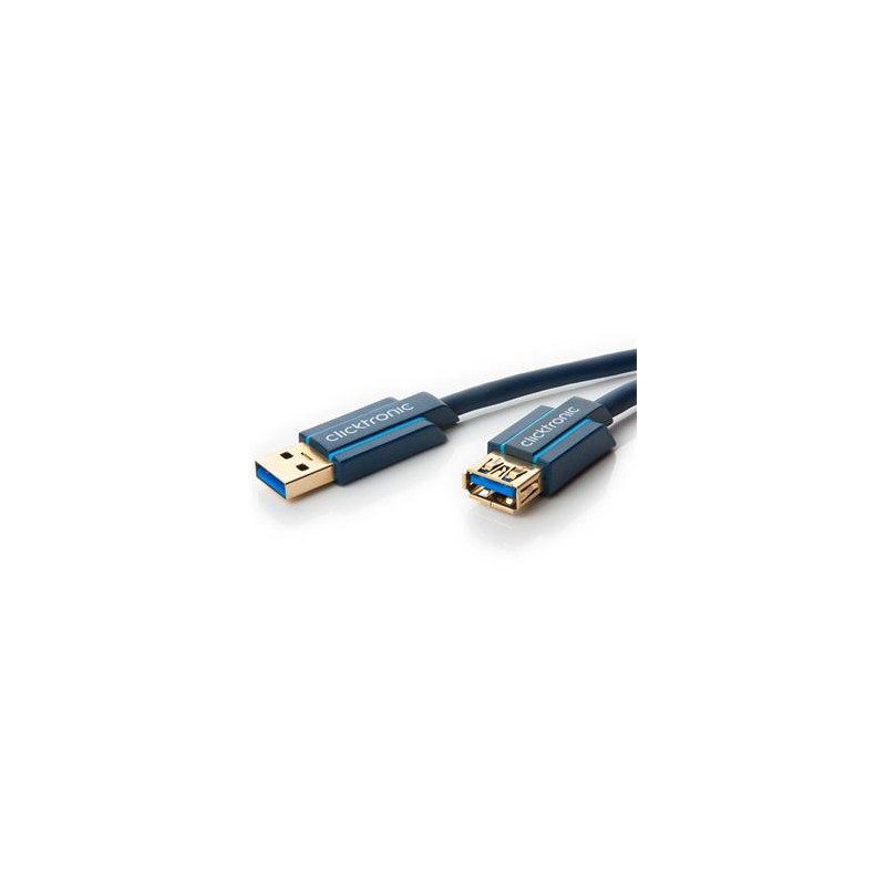 ClickTronic HQ OFC prodlužovací USB3.0 kabel, A-A, zlacené konektory, 3m