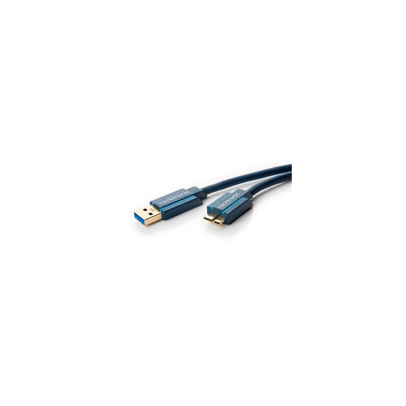 ClickTronic HQ OFC USB3.0 kabel, A-B micro, zlacené konektory, 3m