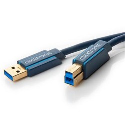 ClickTronic HQ OFC USB3.0 kabel, A-B, zlacené konektory, 3m