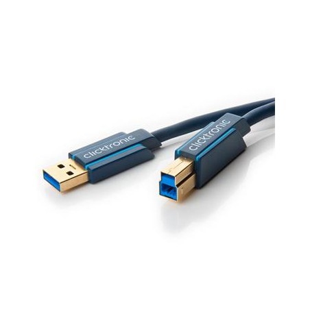 ClickTronic HQ OFC USB3.0 kabel, A-B, zlacené konektory, 3m