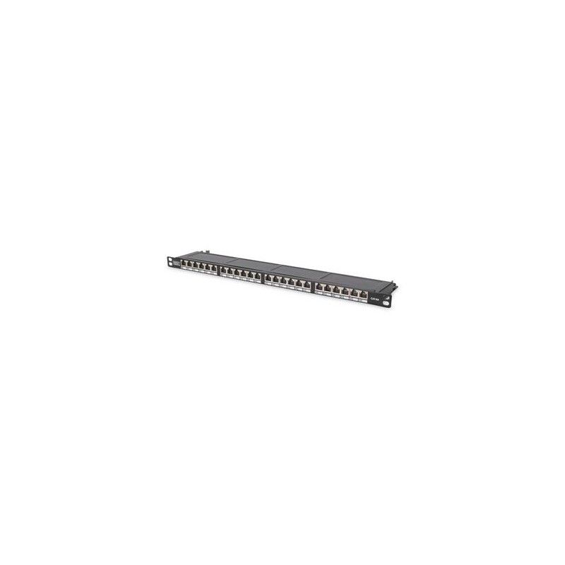 DIGITUS Patch panel, Cat6 19" 24xSTP RJ45, 0.5U výška, černý