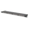 DIGITUS Patch panel, Cat6 19" 24xSTP RJ45, 0.5U výška, černý