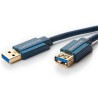 ClickTronic HQ OFC prodlužovací USB3.0 kabel, A-A, zlacené konektory, 1,8m