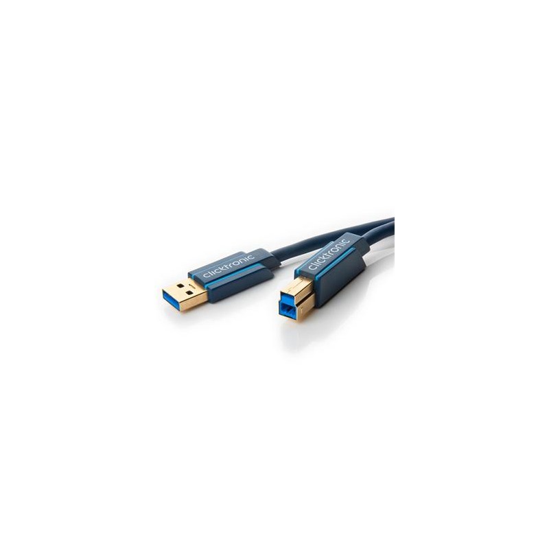 ClickTronic HQ OFC USB3.0 kabel, A-B, zlacené konektory, 1,8m