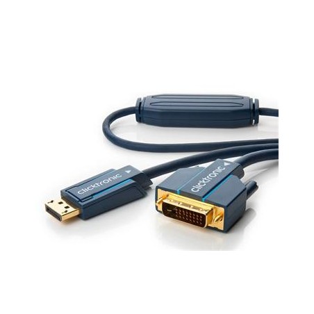 ClickTronic HQ OFC kabel DisplayPort - DVI, zlacené kon., M/M, 5m