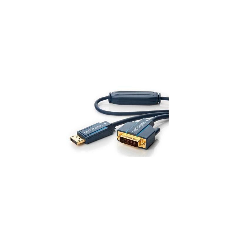 ClickTronic HQ OFC kabel DisplayPort - DVI, zlacené kon., M/M, 1m