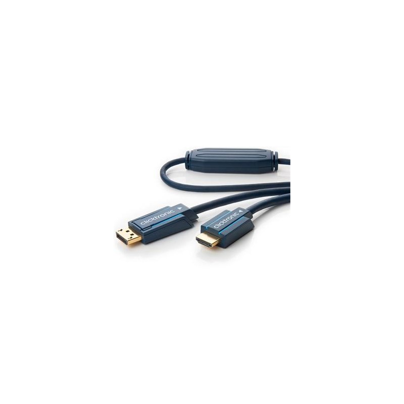 ClickTronic HQ OFC kabel DisplayPort - HDMI typ A, zlacené kon., 3D, M/M, 20m