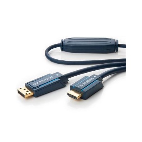 ClickTronic HQ OFC kabel DisplayPort - HDMI typ A, zlacené kon., 3D, M/M, 20m