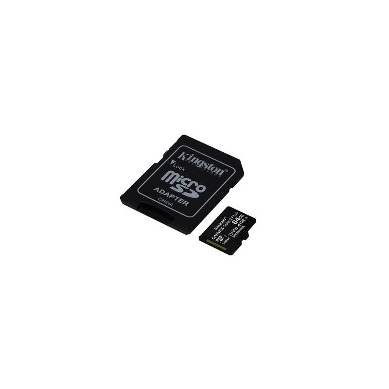Kingston Canvas Select Plus microSDXC 64GB U1/V10/A1, čtení 100MB/s + SD adaptér