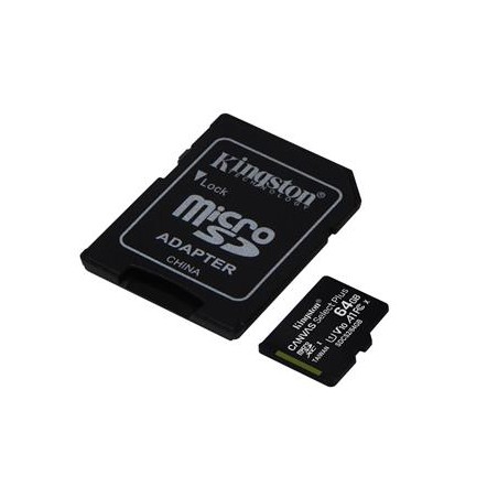 Kingston Canvas Select Plus microSDXC 64GB U1/V10/A1, čtení 100MB/s + SD adaptér