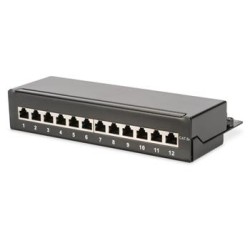 DIGITUS Desktop Patch panel, Cat6A 12xSTP RJ45, 1U