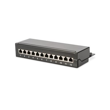 DIGITUS Desktop Patch panel, Cat6A 12xSTP RJ45, 1U