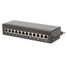 DIGITUS Desktop Patch panel, Cat6A 12xSTP RJ45, 1U