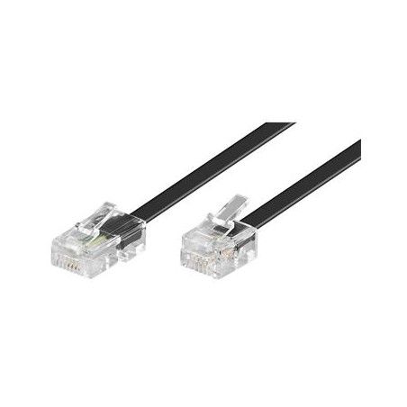 PremiumCord Kabel telefonní rovný 8P4C plug - 6P4C plug 3m - černý