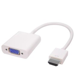 Převodník HDMI na VGA se zvukem 3,5mm stereo jack - bílý