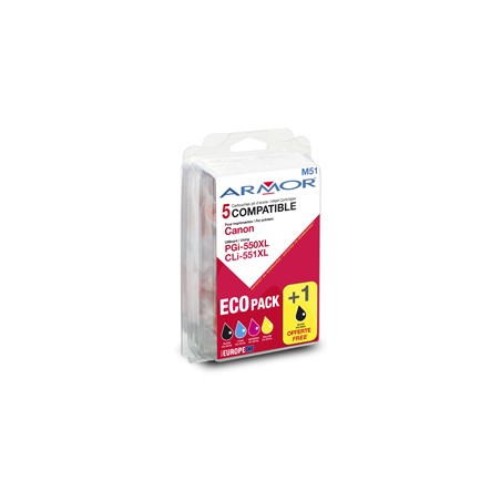 ARMOR sada 5x ink-jet Canon, PGI550BKXL + CLI551XL CMYK