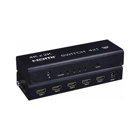PremiumCord HDMI switch 4:1 s audio výstupy ( stereo, Toslink, coaxial )