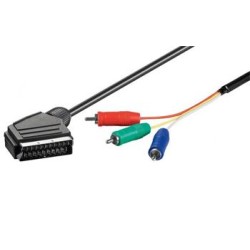 goobay SCART M (21-pin) 3x RCA M (YUV/RGB) 1m