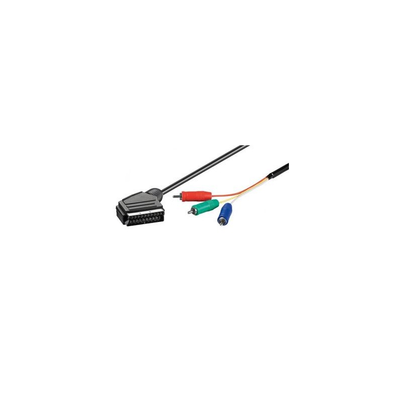 goobay SCART M (21-pin) 3x RCA M (YUV/RGB) 1m